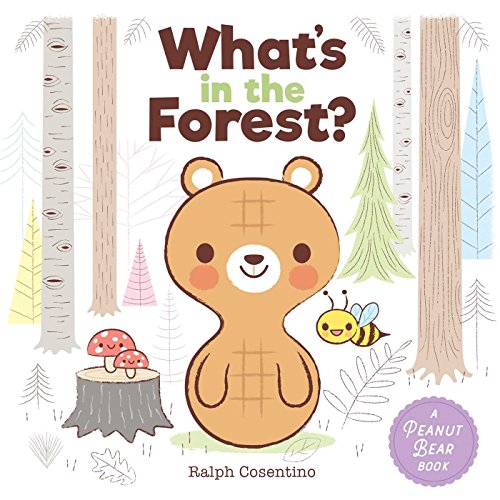 Book cover with a cartoon bear, bee, mushrooms, and forest trees.