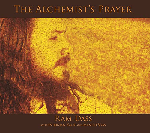 CD cover for Ram Dass’ “The Alchemist’s Prayer” with a golden portrait.