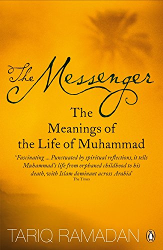 Book cover for The Messenger by Tariq Ramadan with a yellow background and palm shadow.