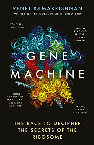 Book cover with colorful, abstract molecular structure and bold white title.