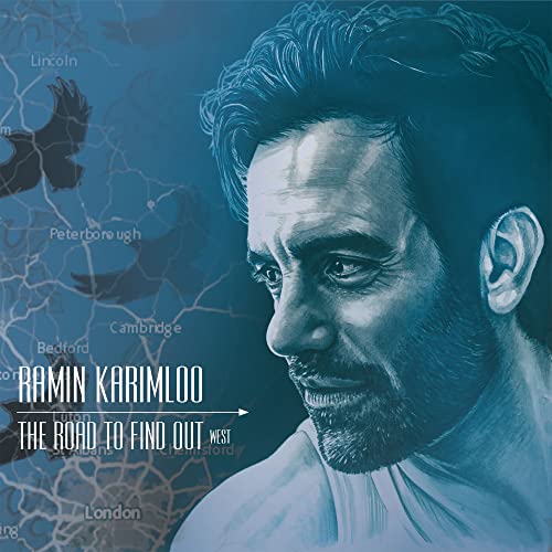 Ramin Karimloo album cover with portrait and map background.