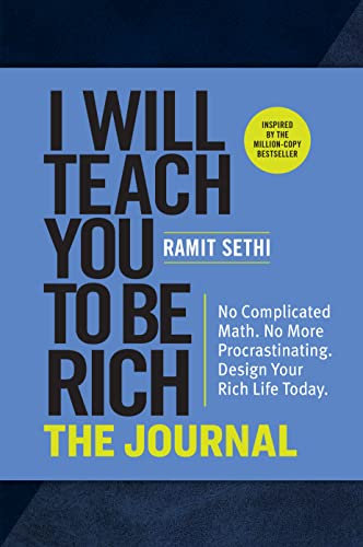 Blue book cover with large black text titled I Will Teach You to Be Rich.