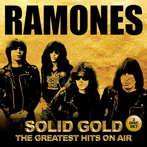 Ramones band portrait on golden "Solid Gold" CD cover art.