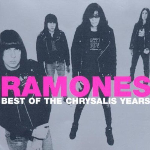"CD cover with black and white image of the Ramones band members."