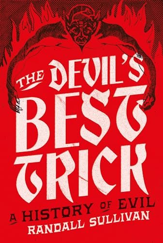Book cover with a red background, a devil illustration, and white bold text.