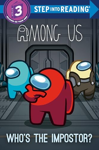 Cover of "Among Us" Step into Reading book with three crewmates.