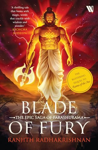Book cover featuring a muscular man with an axe, titled “Blade of Fury.”