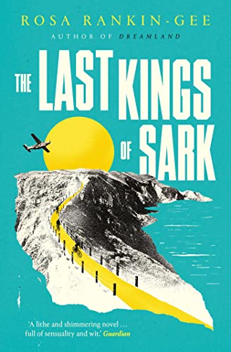 Book cover with a yellow road on a cliff, a yellow sun, and airplane.