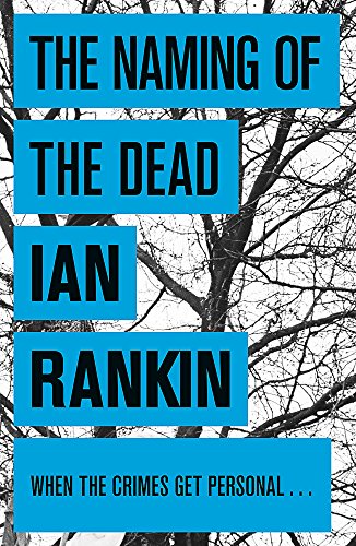 Book cover with black text on blue rectangles over a black and white tree.