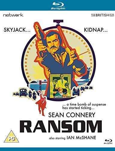 Blu-ray cover for "Ransom" featuring Sean Connery with a gun, and a ticking clock.