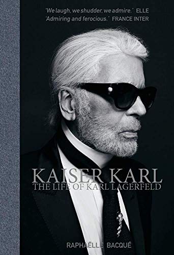 Book cover featuring a portrait of Karl Lagerfeld in sunglasses.