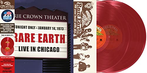 Rare Earth Live in Chicago album cover with two translucent red vinyl records.