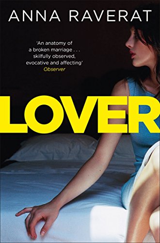 Book cover: woman in blue lying on a white bed, title "LOVER".