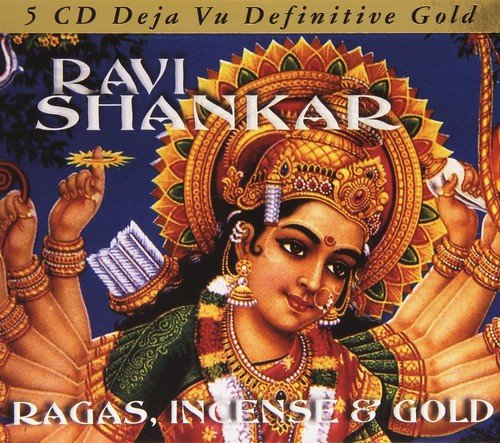 Ravi Shankar CD cover featuring a golden depiction of a Hindu goddess.