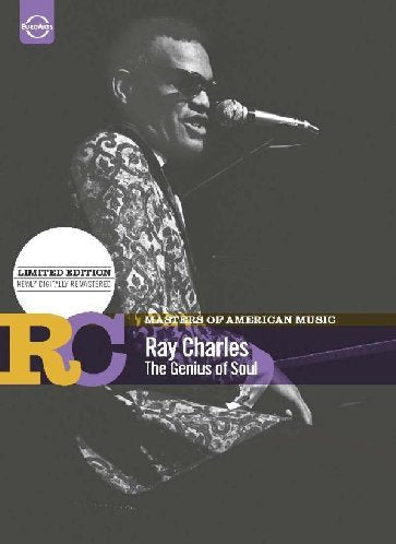 Ray Charles performing, DVD cover with text "The Genius Of Soul".