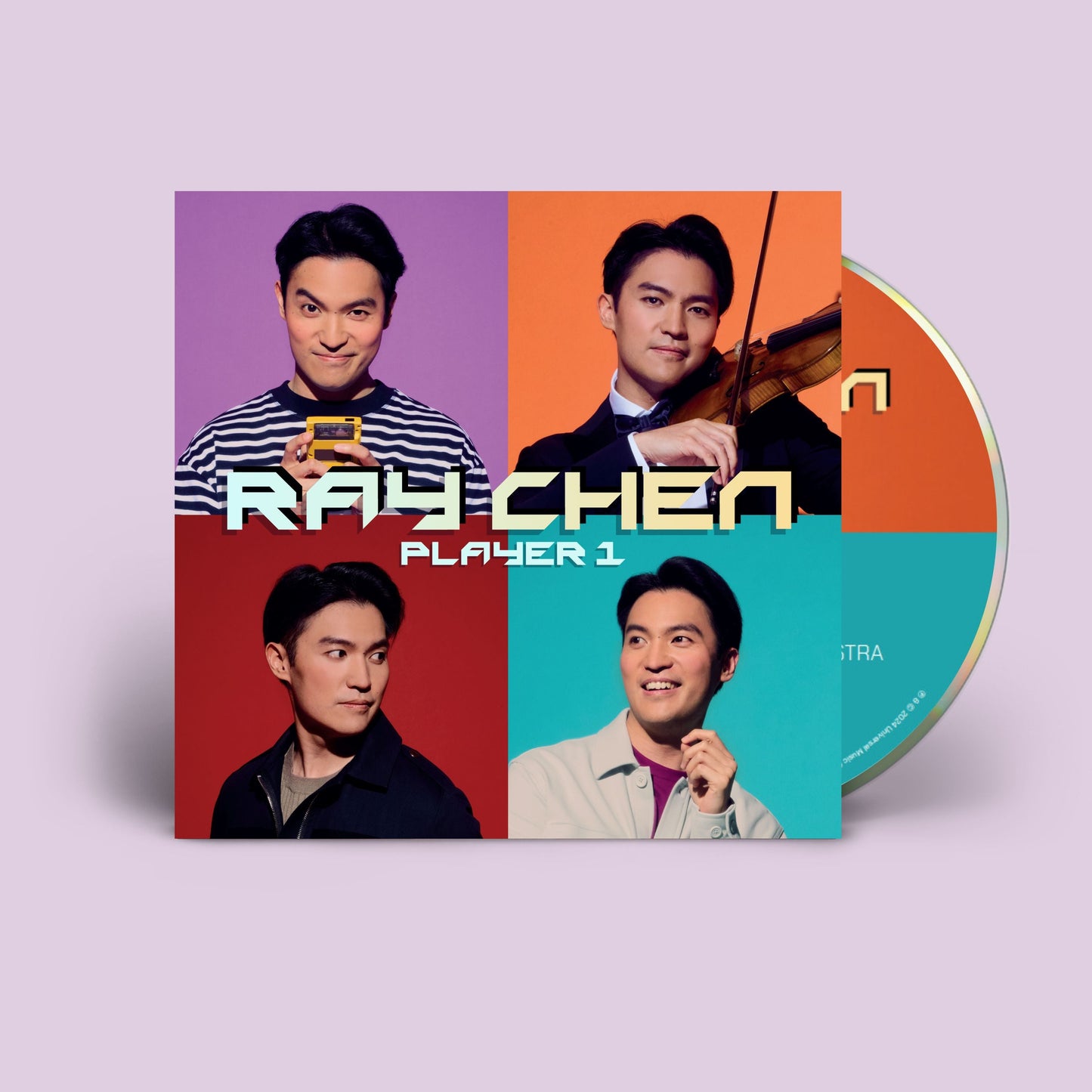 CD cover for Ray Chen's "Player 1" featuring four portraits in colored blocks.