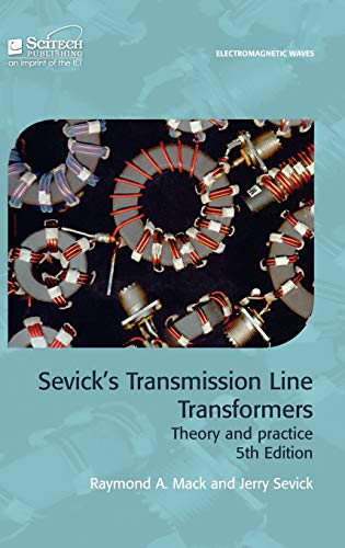 Book cover for Sevick's Transmission Line Transformers featuring toroidal inductors on a blue background.