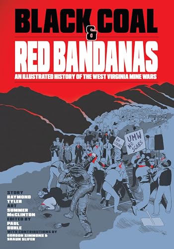 Book cover: illustrated scene of miners striking with red bandanas.