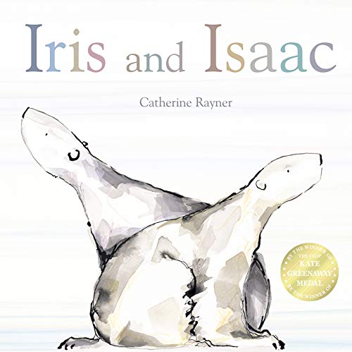 Book cover: watercolor illustration of two seals, title "Iris and Isaac".