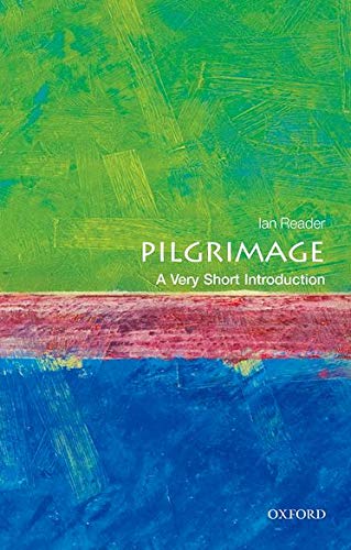 Book cover: "Pilgrimage" with abstract green, red, and blue paint strokes.