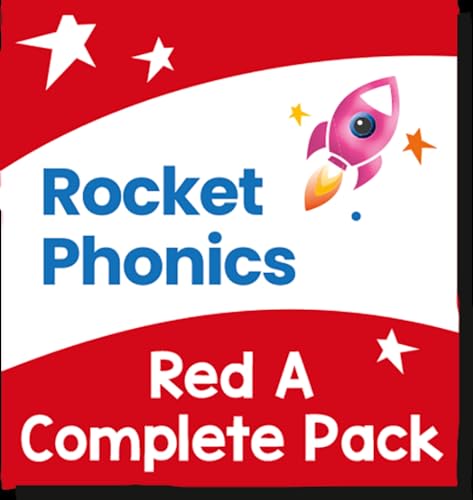 Rocket Phonics Red A Complete Pack" book cover with a rocket illustration.