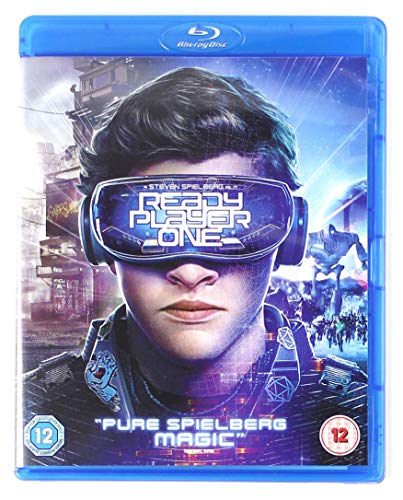 Ready Player One Blu-ray case featuring a character wearing a virtual reality headset.