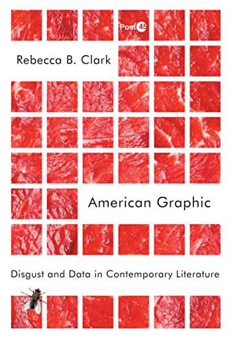 Book cover with a grid of red, textured images and a fly.