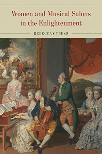 Book cover depicting 18th-century musicians and women in a salon setting.