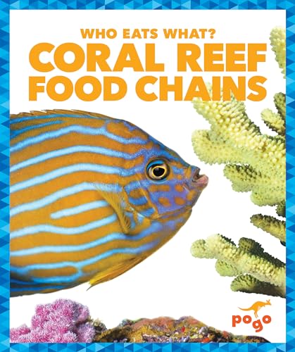 Book cover: "Coral Reef Food Chains" with a colorful fish and coral.