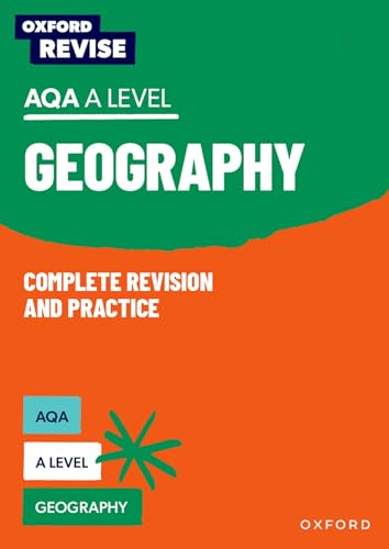 Book cover: "Oxford Revise: AQA A Level Geography" with green and orange design.