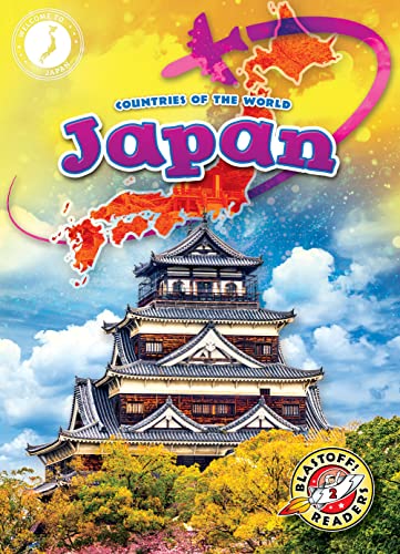 Book cover for “Japan” featuring a traditional castle and map.