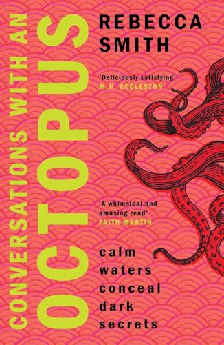 Book cover with red octopus tentacles on a pink wave-patterned background and yellow text.