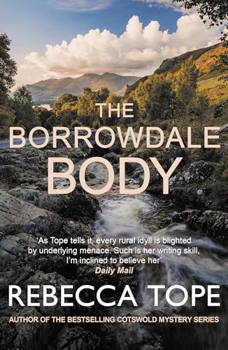Book cover: “The Borrowdale Body” with a landscape of hills and a stream.