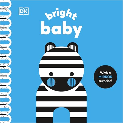 Board book cover with black and white striped bear and blue background.