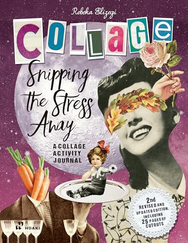 Collage activity journal cover with vintage imagery and colorful lettering.