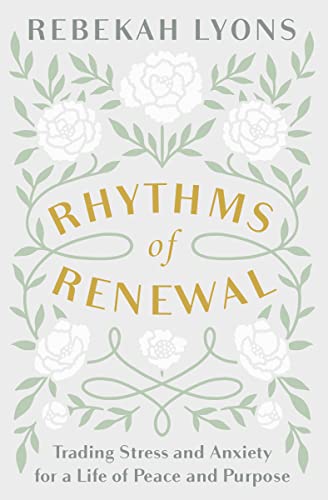 Book cover with floral design and title “Rhythms of Renewal.”