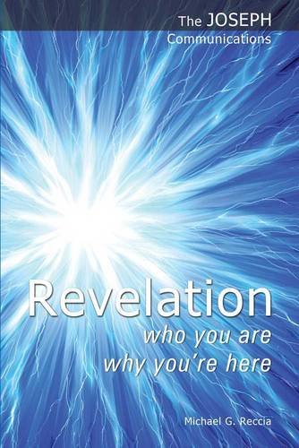Book cover with bright blue energy burst and title "Revelation.
