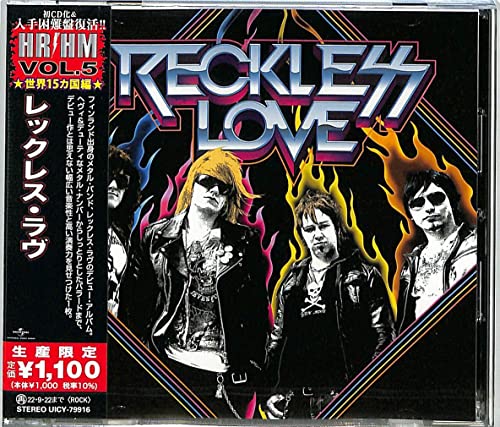 CD cover featuring the band Reckless Love against a background of colorful flames.