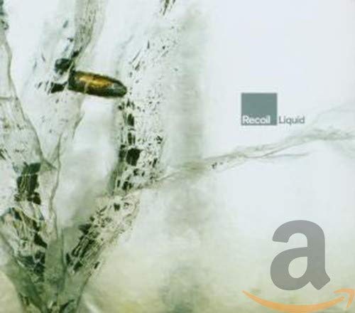 CD cover for Recoil’s “Liquid” featuring a bullet and abstract shapes.