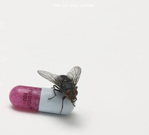 Red Hot Chili Peppers album cover: a fly on a pink capsule.
