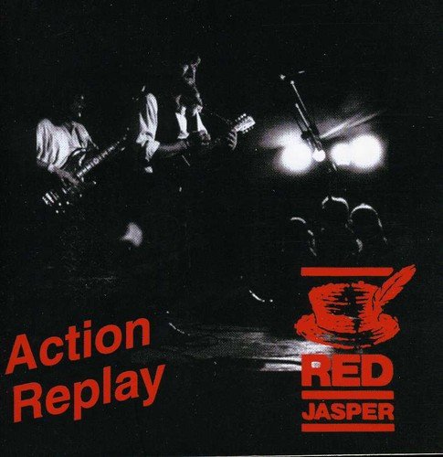 CD cover for Red Jasper’s “Action Replay,” showing a band onstage.