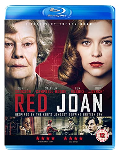 Blu-ray cover for "Red Joan" featuring Sophie Cookson and Judi Dench.