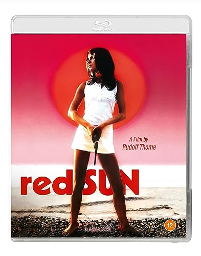Red Sun" Blu-ray cover featuring a woman in white against a red background.