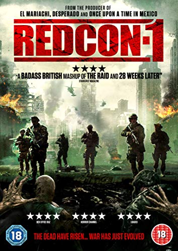 Soldiers stand before a ruined city skyline with zombies in the foreground.