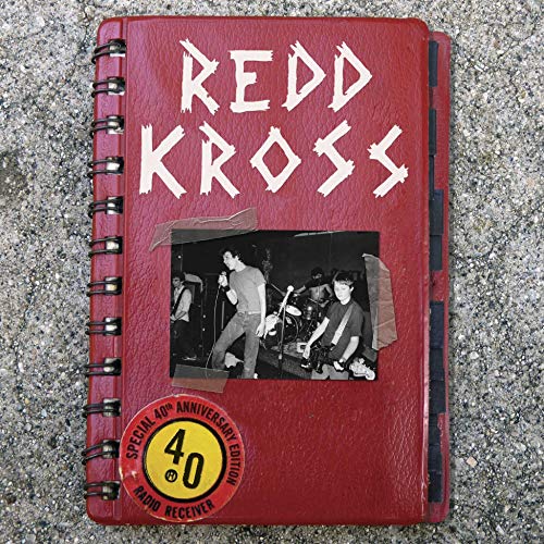 Redd Kross CD cover: red spiral notebook with band photo.