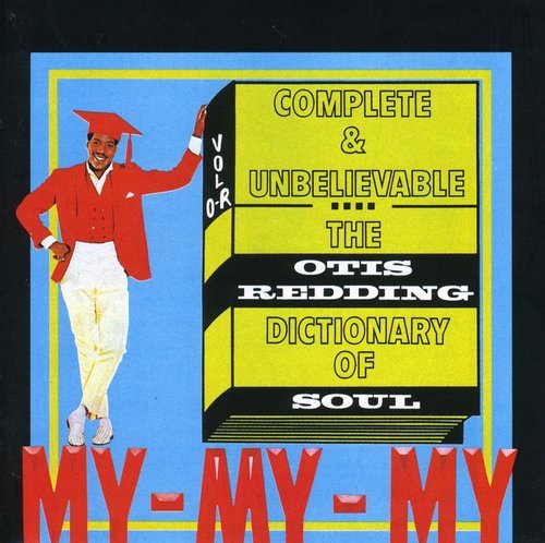 Otis Redding’s “Dictionary of Soul” CD cover with illustrated man in red suit.