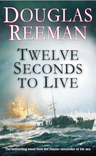 Book cover: wartime naval scene with explosions and ship in rough seas.