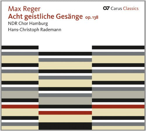 CD cover for Max Reger’s “Acht Geistliche Gesänge” with abstract stripes.