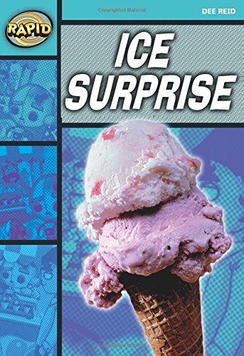 Book cover: "Ice Surprise" with an image of strawberry ice cream.