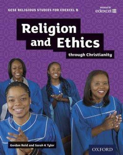 Textbook cover featuring three women in blue robes, titled “Religion and Ethics”.